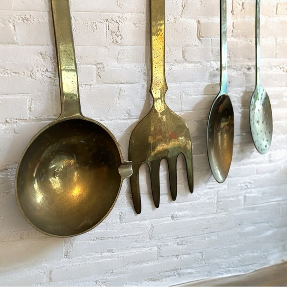 Vintage Brass Oversized Hanging Utensils - Picture 3 of 3